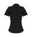 Premier Womens/Ladies Stretch Fit Poplin Short Sleeve Blouse (Black)