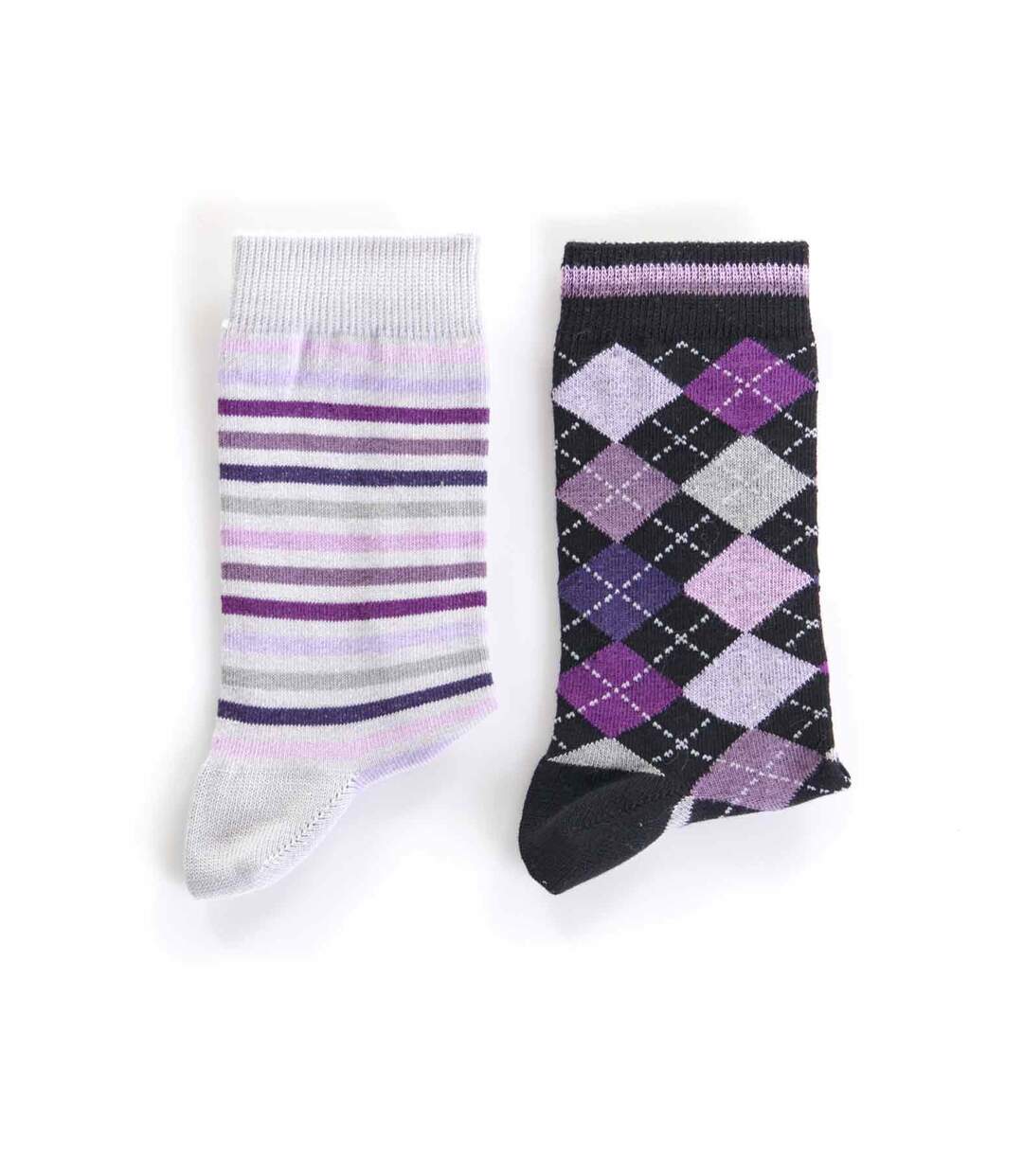 Lot de 2 paires de chaussettes fantaisie femme