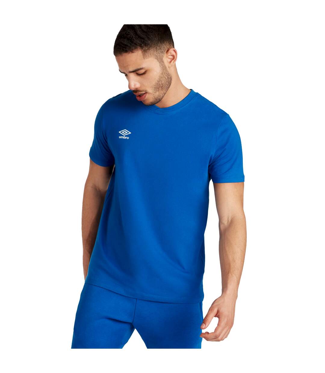 Mens Club Leisure T-shirt Royal Blue White Umbro-3