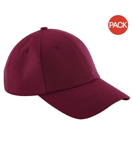 Lot de 2  casquettes adulte bordeaux Beechfield