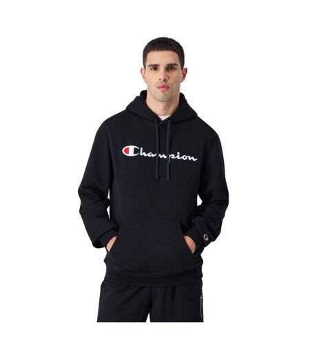 Sweat À Capuche Motif/style Logo Brodé Homme Noir Champion