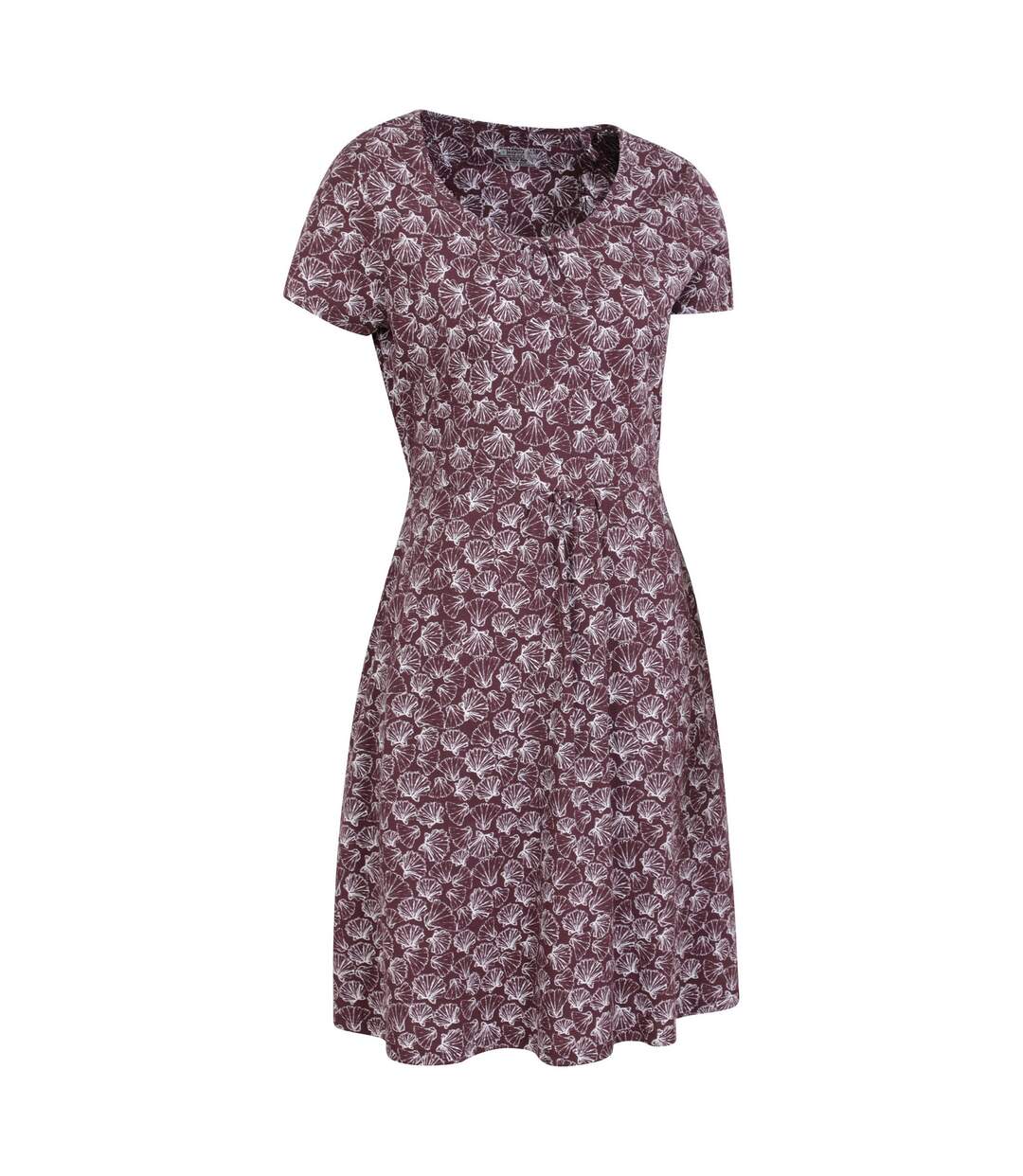 Womens/ladies essentials lora seashells skater dress burgundy Mountain Warehouse