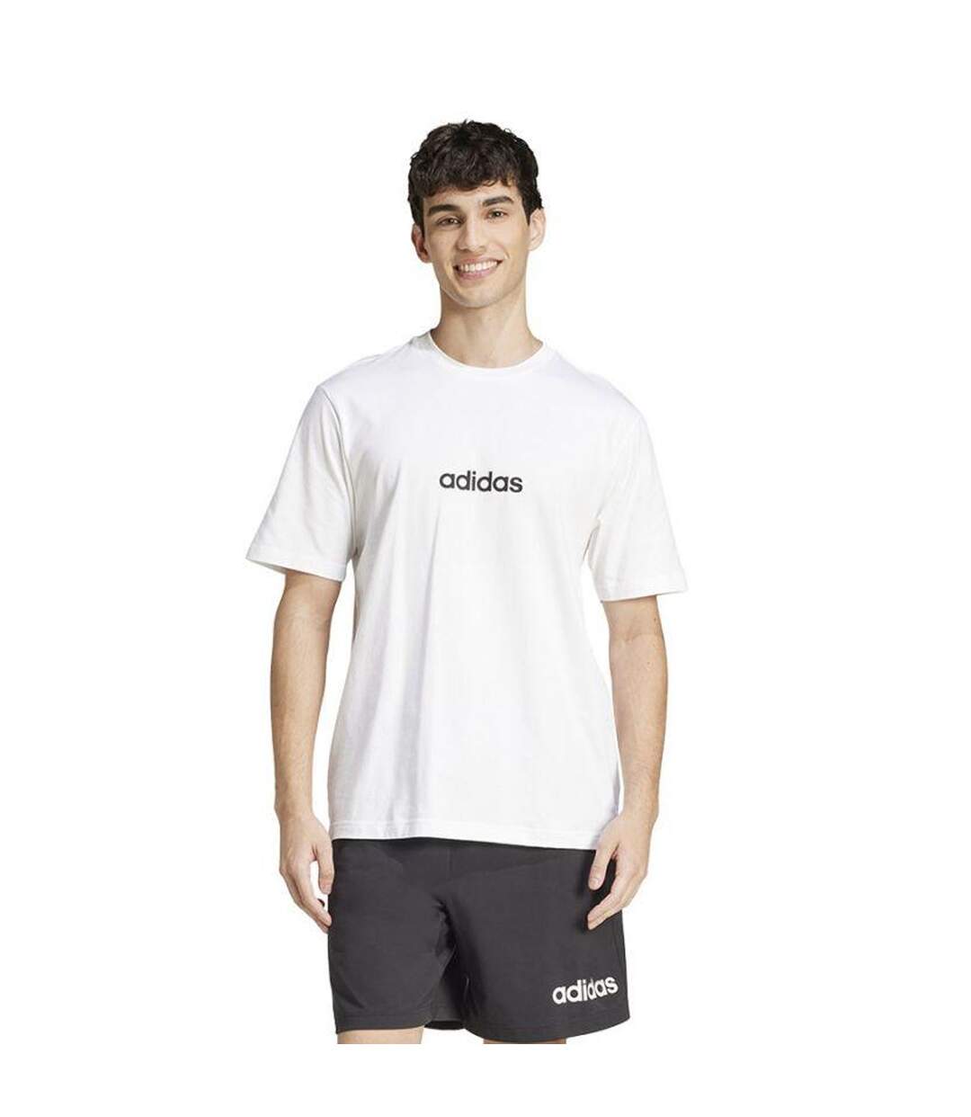 T-shirt Style Linéaire Homme Blanc Adidas-2