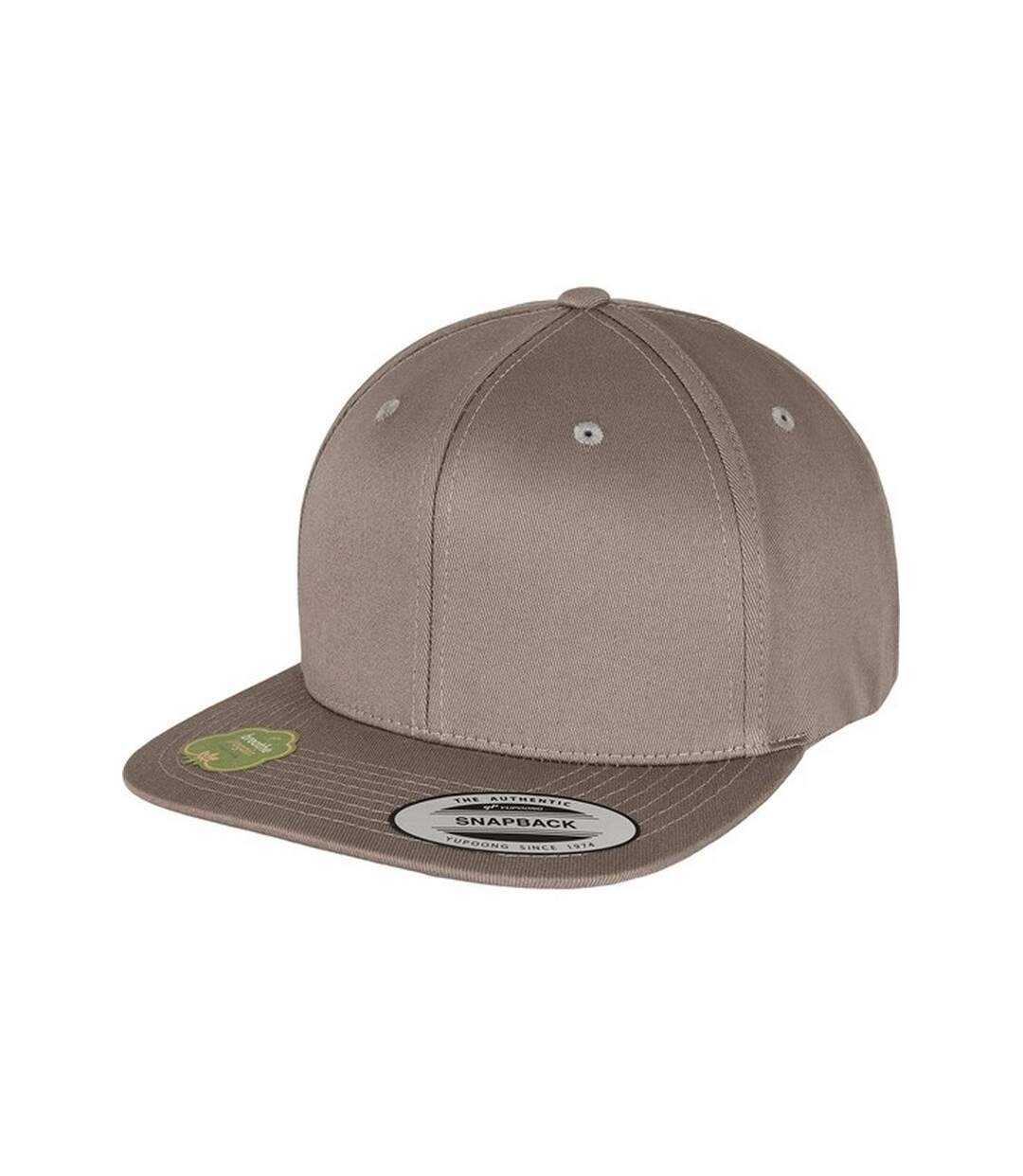 Flexfit by  unisex organic cotton snapback cap pale grey Yupoong-1