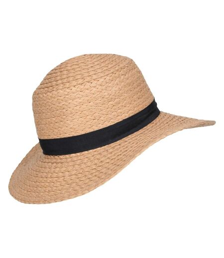 Womens/ladies straw wide brim sun hat beige Mountain Warehouse