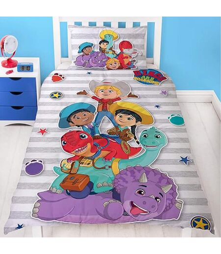 Sticker Reversible Duvet Set Multicoloured Dino Ranch