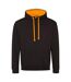 Sweat À Capuche Varsity Adulte Noir Vif Orange Vif Awdis-1