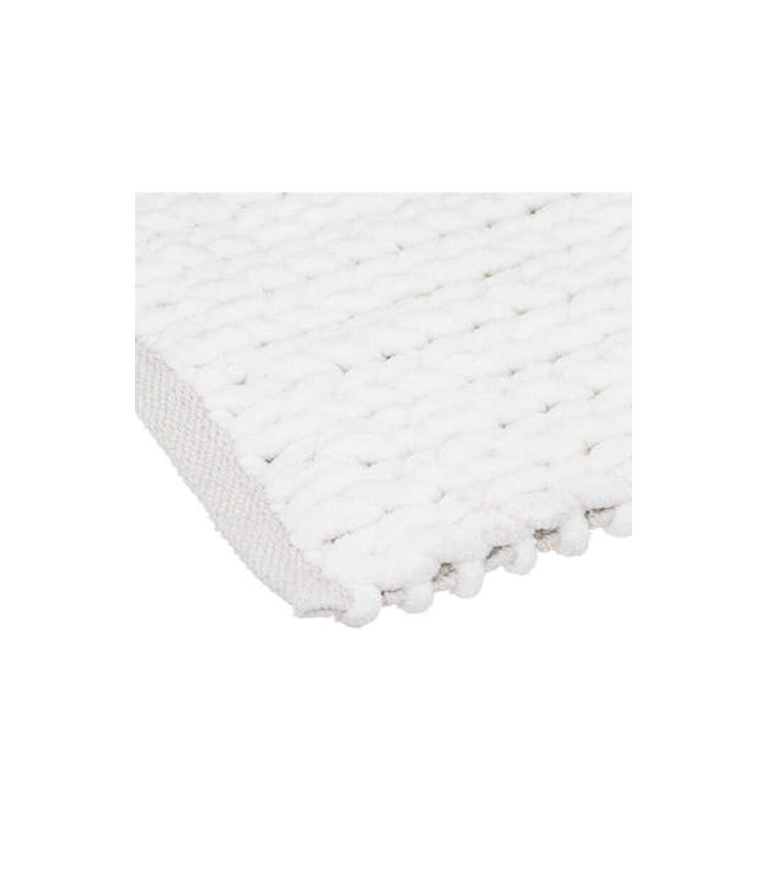 Tapis de Salle de Bain Tissé Épais 50x120cm Blanc-2