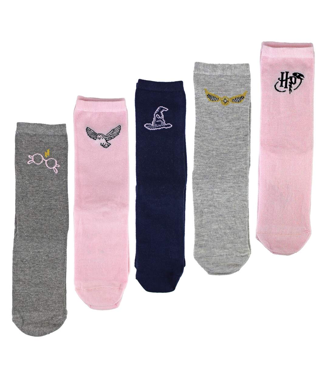 5 Pairs Ladies Cotton Novelty Socks - Harry Potter Pattern Comfortable Socks-3