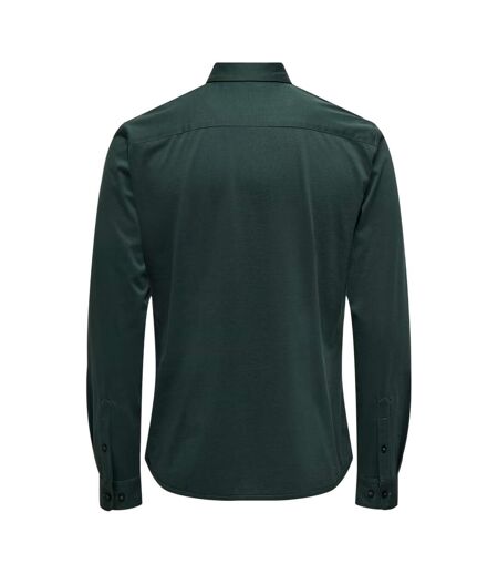 Chemise Manches Longues Homme Vert Foncé Only