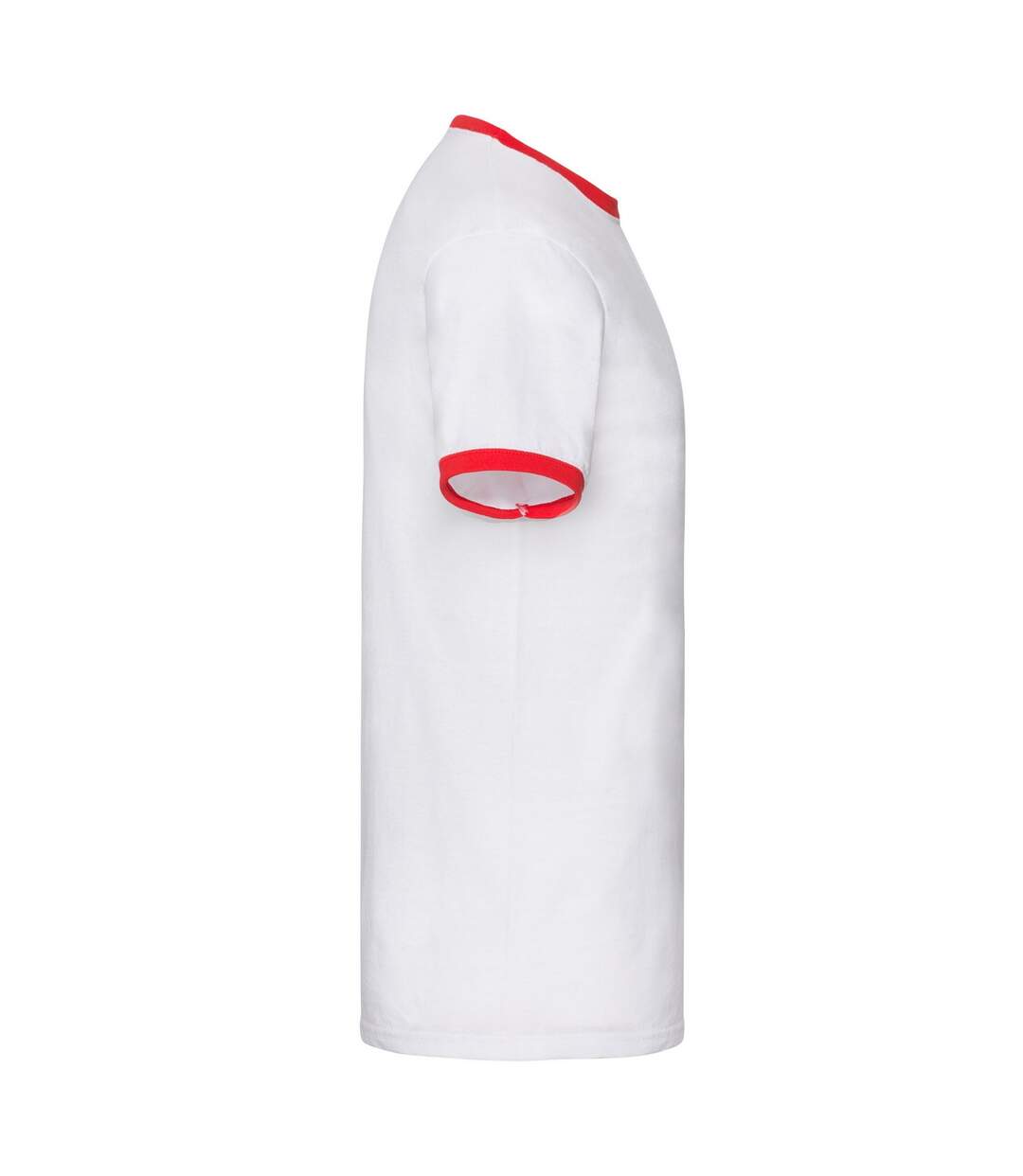 T-shirt Ringer Homme Blanc Rouge Fruit Of The Loom-3