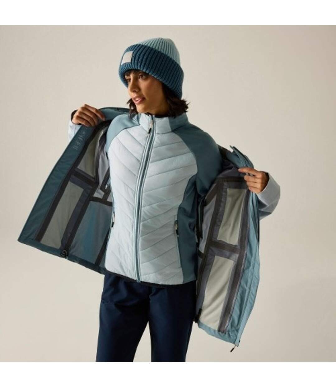 Veste Motif/style 3-en-1 Carletta Femme Vieux Bleu Bleu Ciel Regatta-1