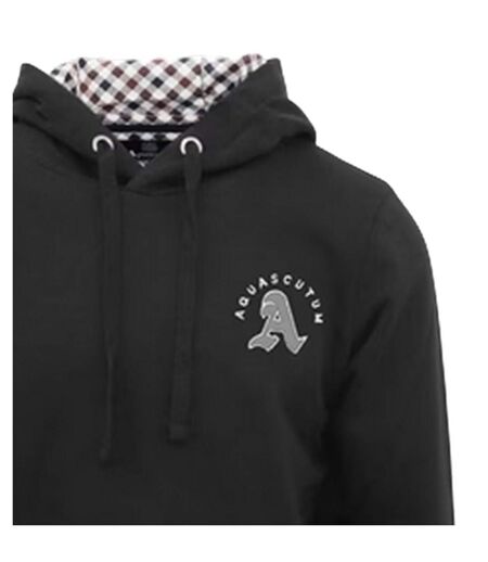 Sweat À Capuche Manches Longues Homme Noir Aquascutum