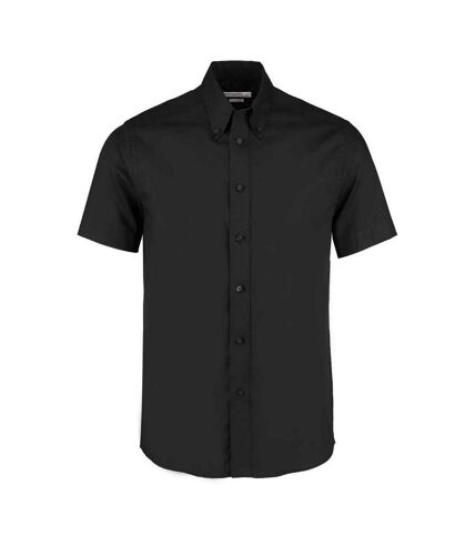 Kustom Kit Mens Premium Oxford Tailored Short-Sleeved Shirt (Black)