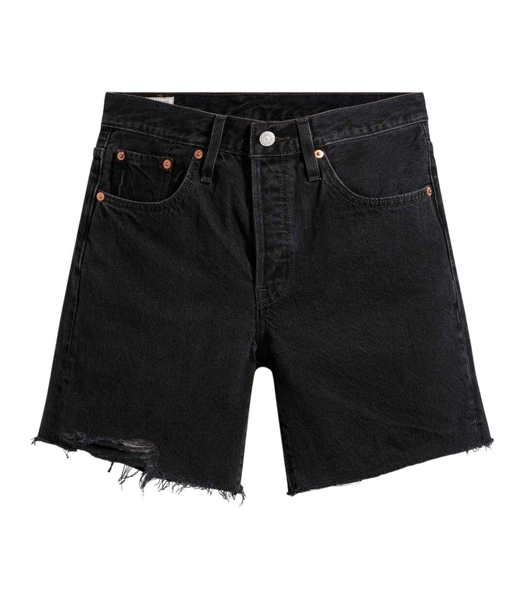 Womens/ladies 501 Denim Mid Thigh Jean Shorts Black Levis-3