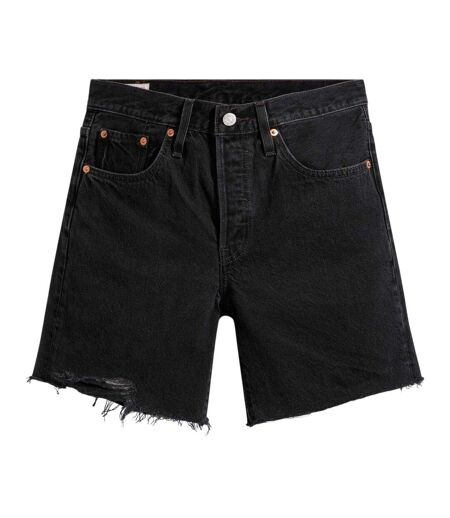 Womens/ladies 501 Denim Mid Thigh Jean Shorts Black Levis