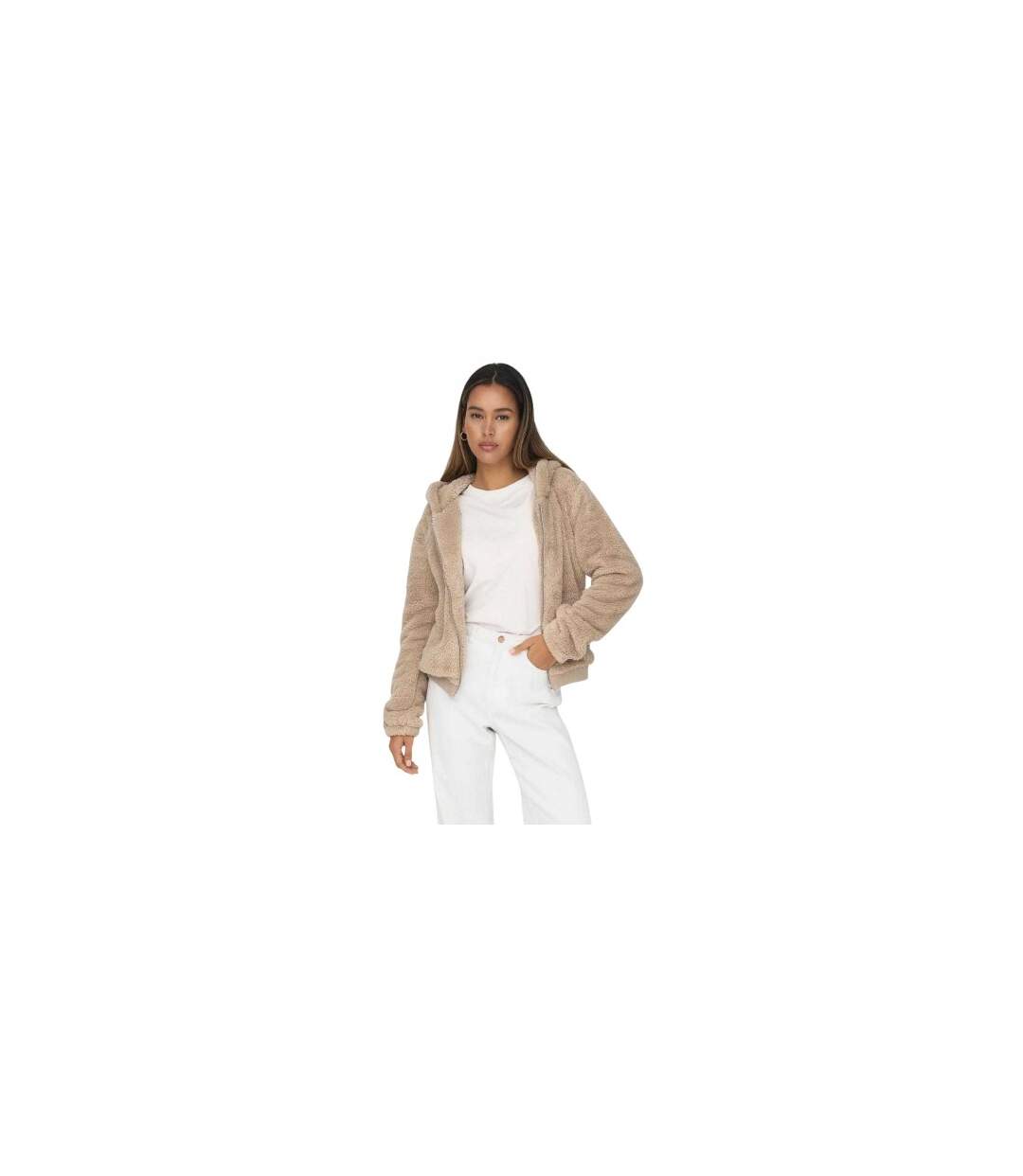 Veste Motif/style Uni Femme Beige Only-1