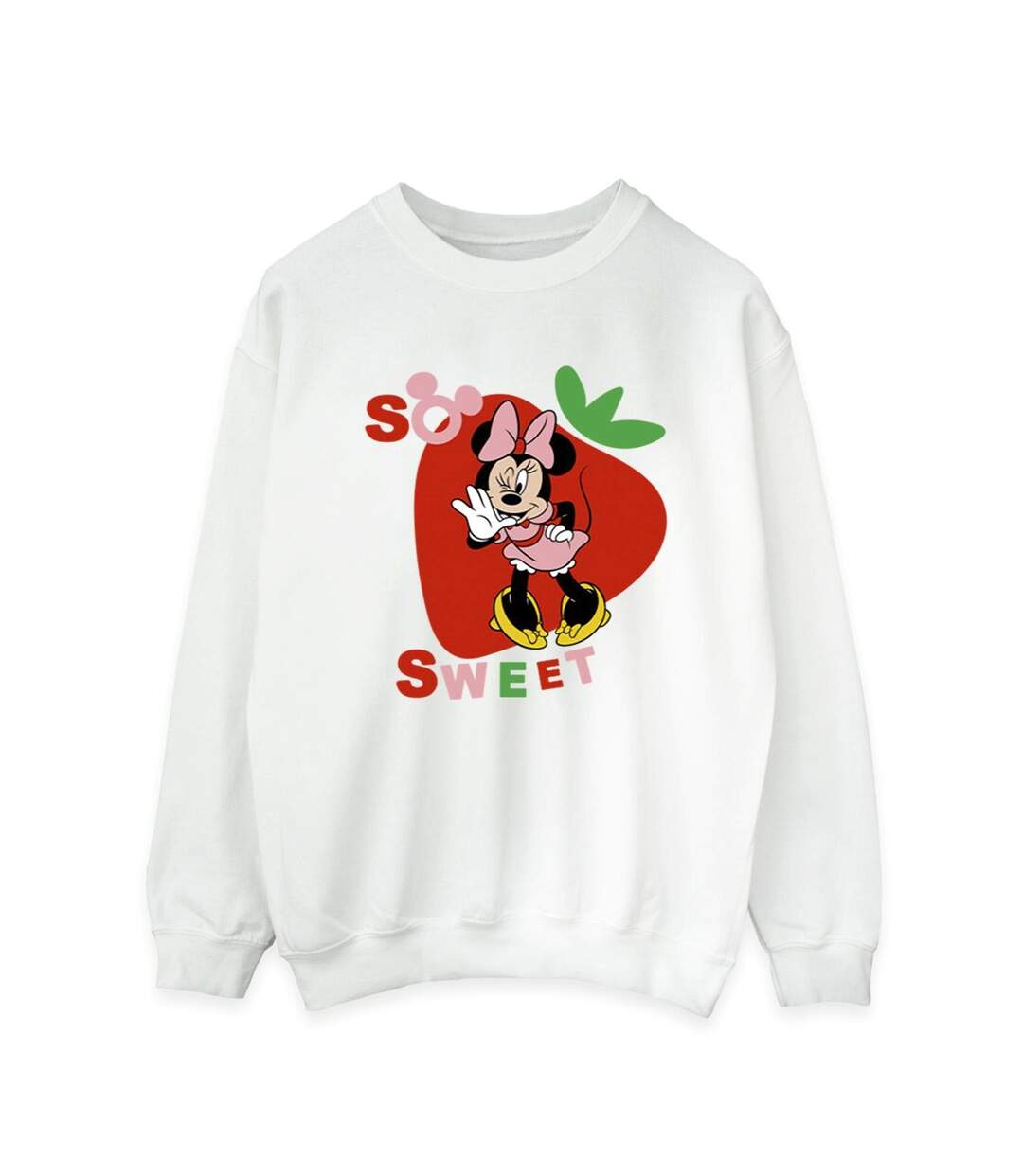 Disney Sweatshirt Minnie Mouse So Sweet Strawberry - Femmes/Dames (Blanc) - UTBI29043-1