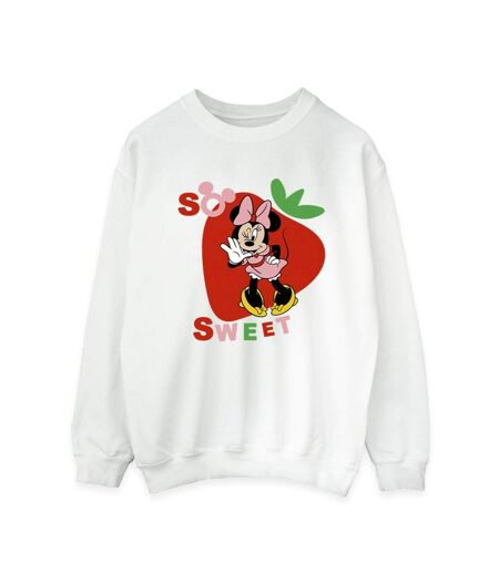 Disney Sweatshirt Minnie Mouse So Sweet Strawberry - Femmes/Dames (Blanc) - UTBI29043