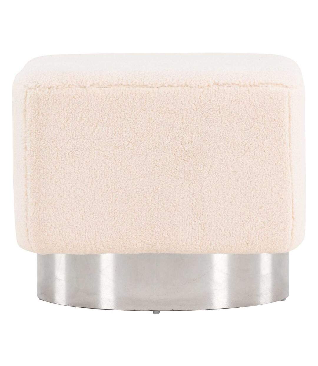 Pouf carré en polyester et acier Newton-3