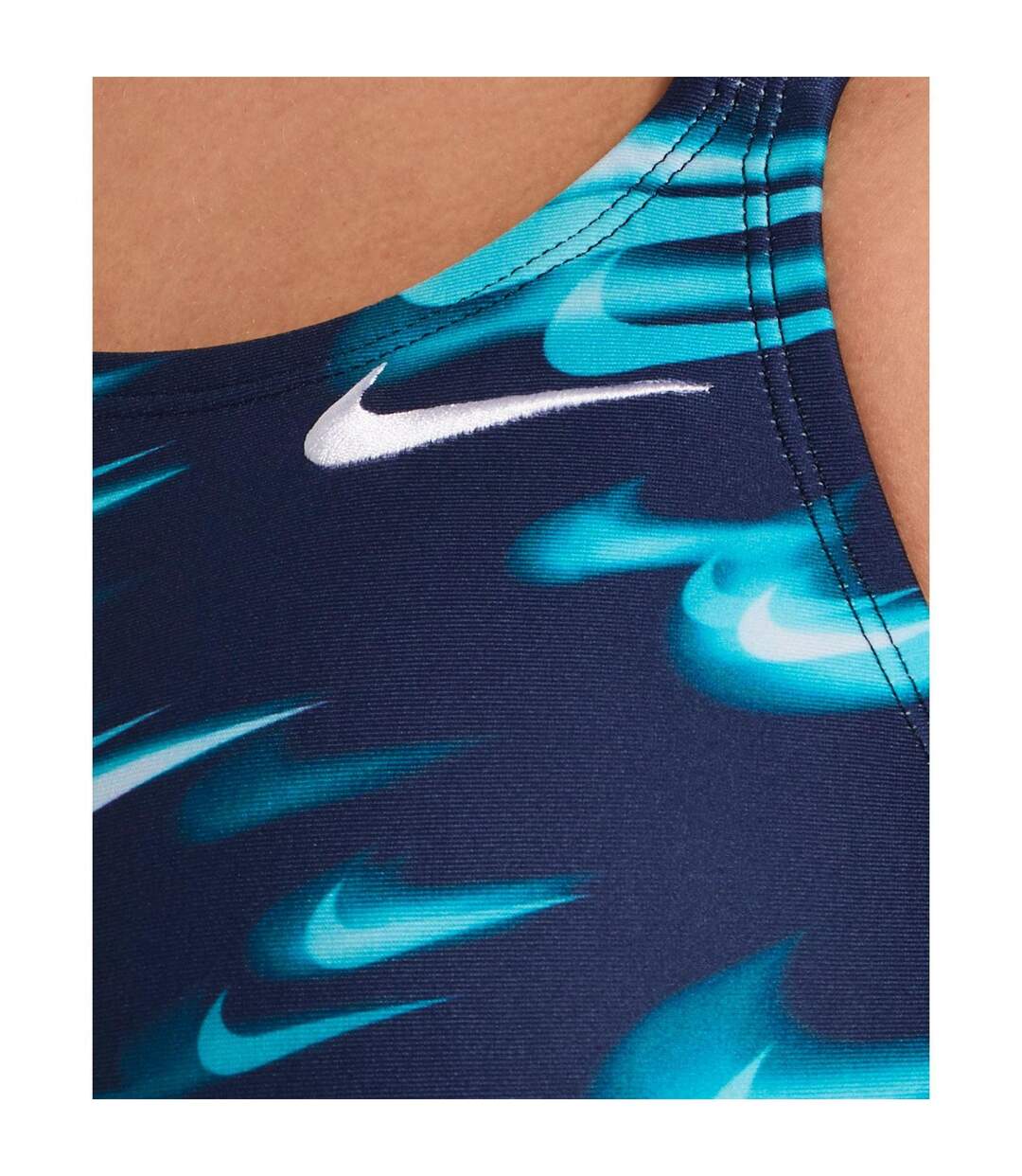 Womens/ladies Blur One Piece Swimsuit Green Nike-4