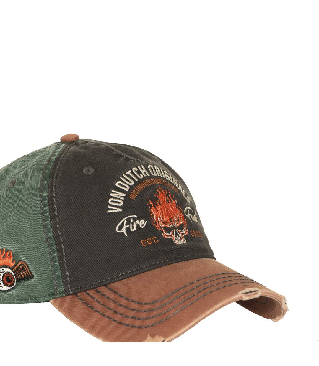 Casquette baseball adulte devant avec broderie effet usé Retro Fuel Vondutch-4