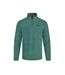 Mens newark grid eco friendly quarter zip fleece top leaf green Weird Fish-1