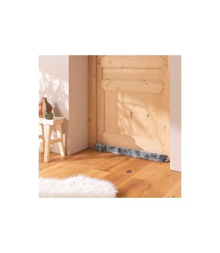 Boudin Bas de Porte Imitation Fourrure Antartic 80cm Gris