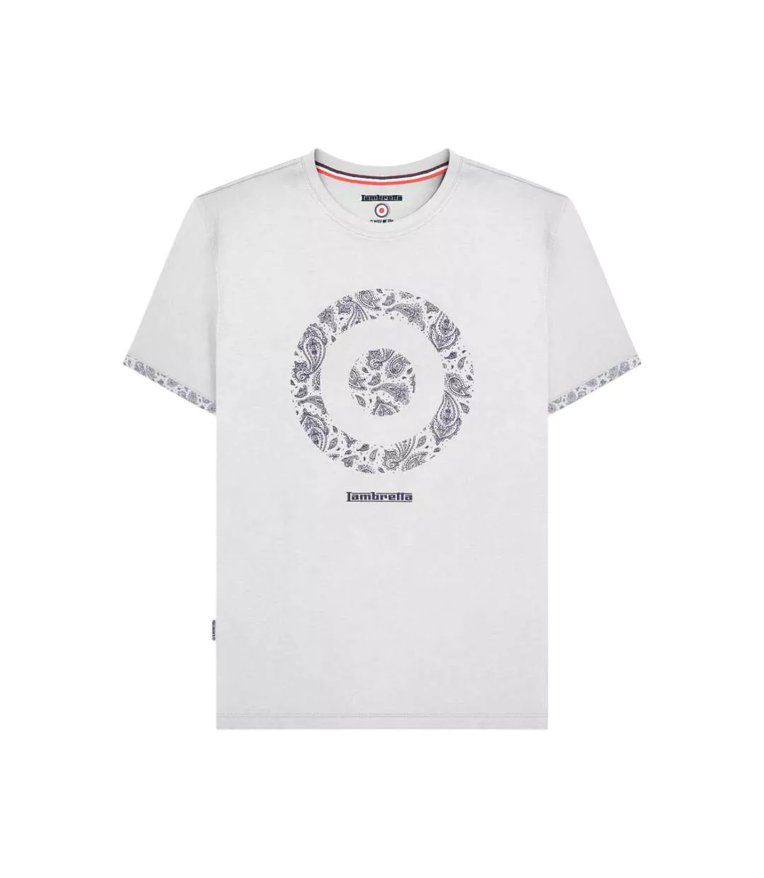 T-shirt Motif/style Cible À Motif Cachemire Homme Blanc Lambretta-1