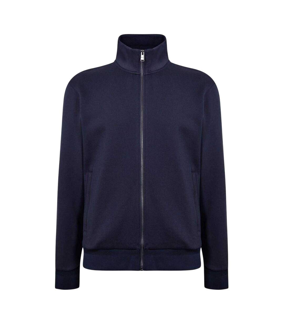 Mens Casual Full Zip Hoodie Dark Blue Boss-1