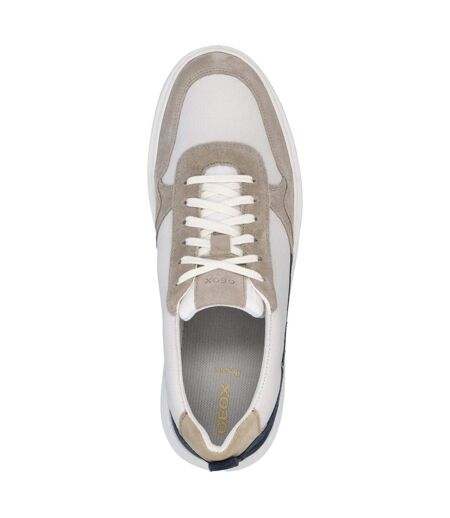 Mens u deiven leather trainers sand/white Geox