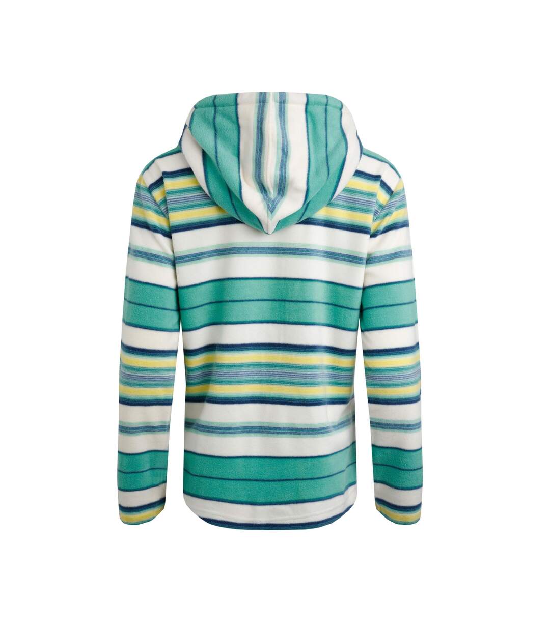 Womens/ladies lana stripe microfleece quarter zip hoodie aqua marine Weird Fish-2