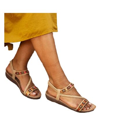 Sandales carmen femme beige pâle Lunar