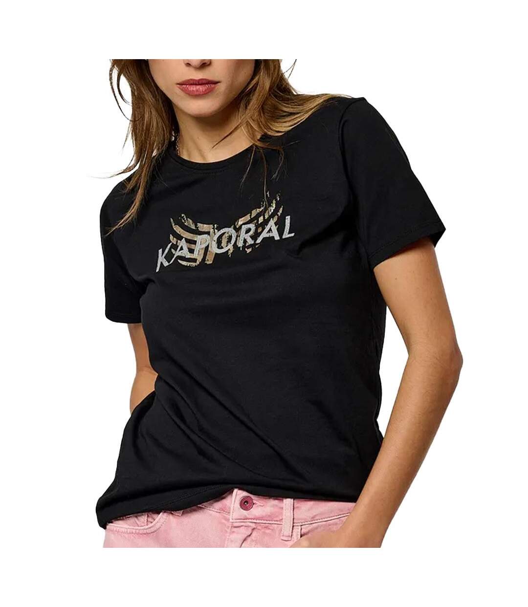 T-shirt Noir Femme Kaporal ELOAE - L-1