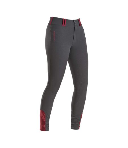 Womens/ladies emley 4 way stretch breeches grey/merlot Firefoot