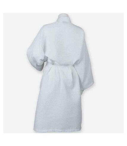 Unisex adult waffle robe white Towel City