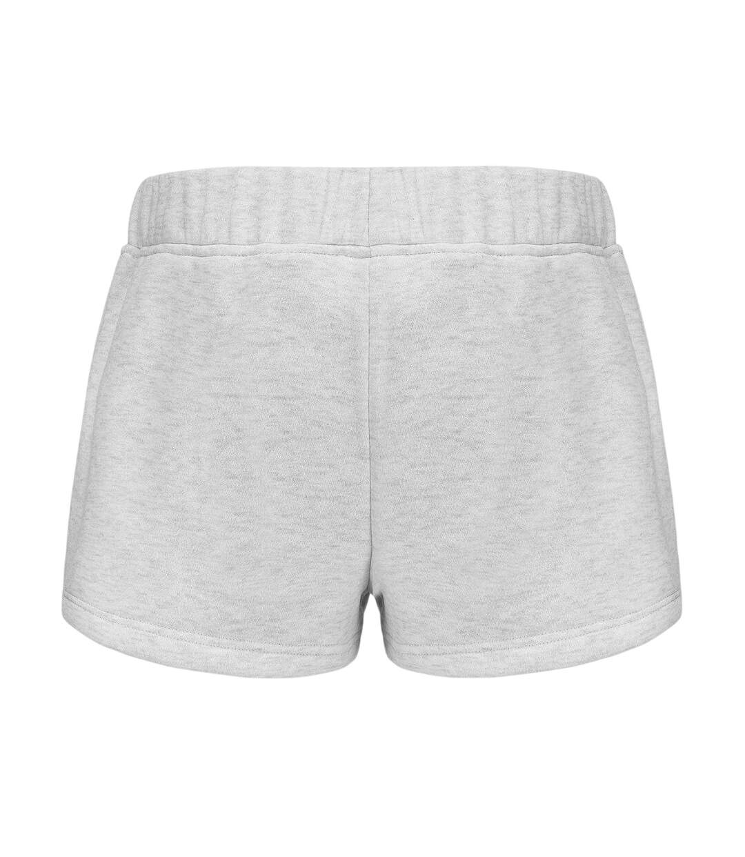 Womens/ladies Fleece Shorts Ice Grey Marl Slazenger-2