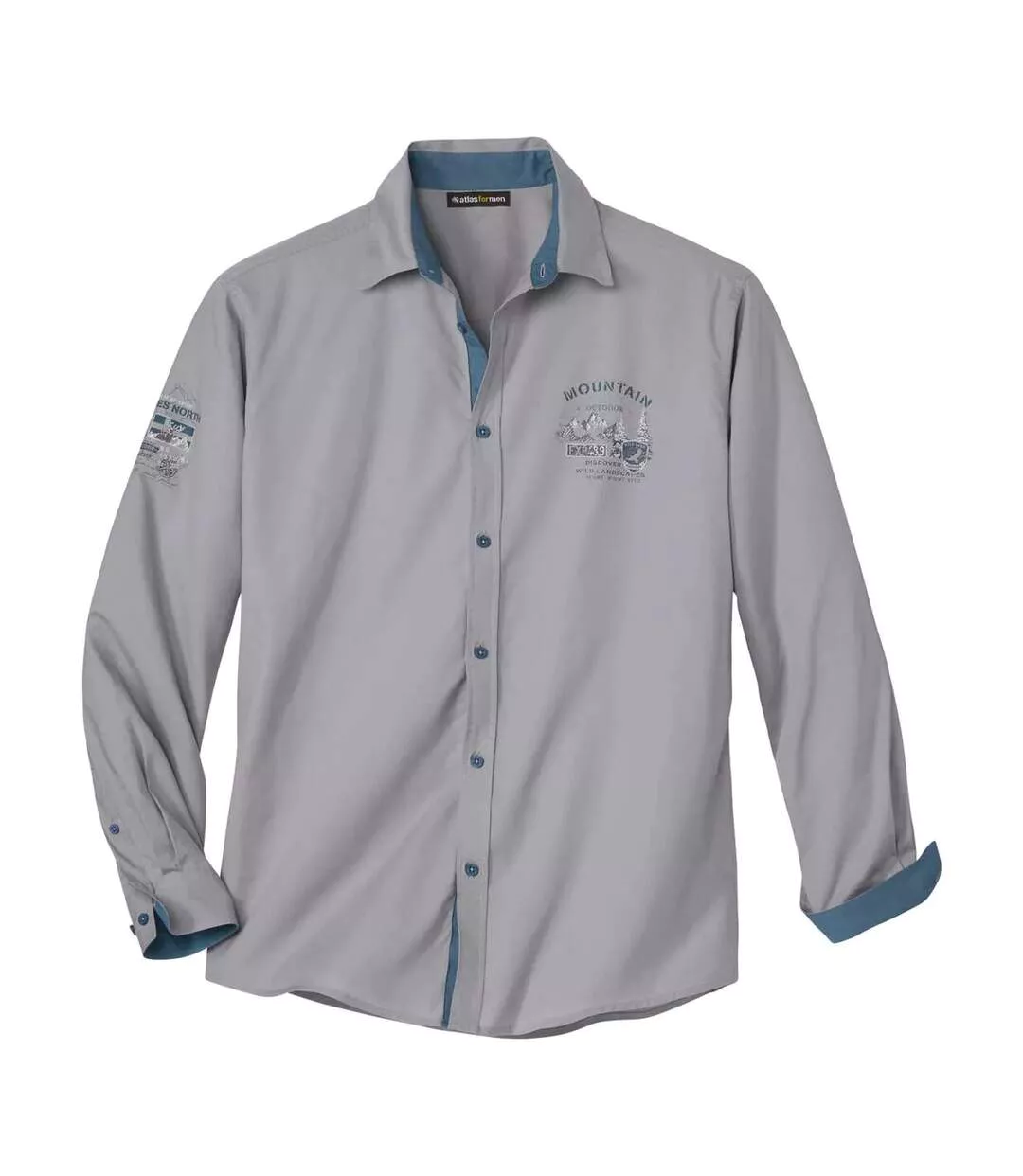 Chemise homme gris Atlas For Men-1
