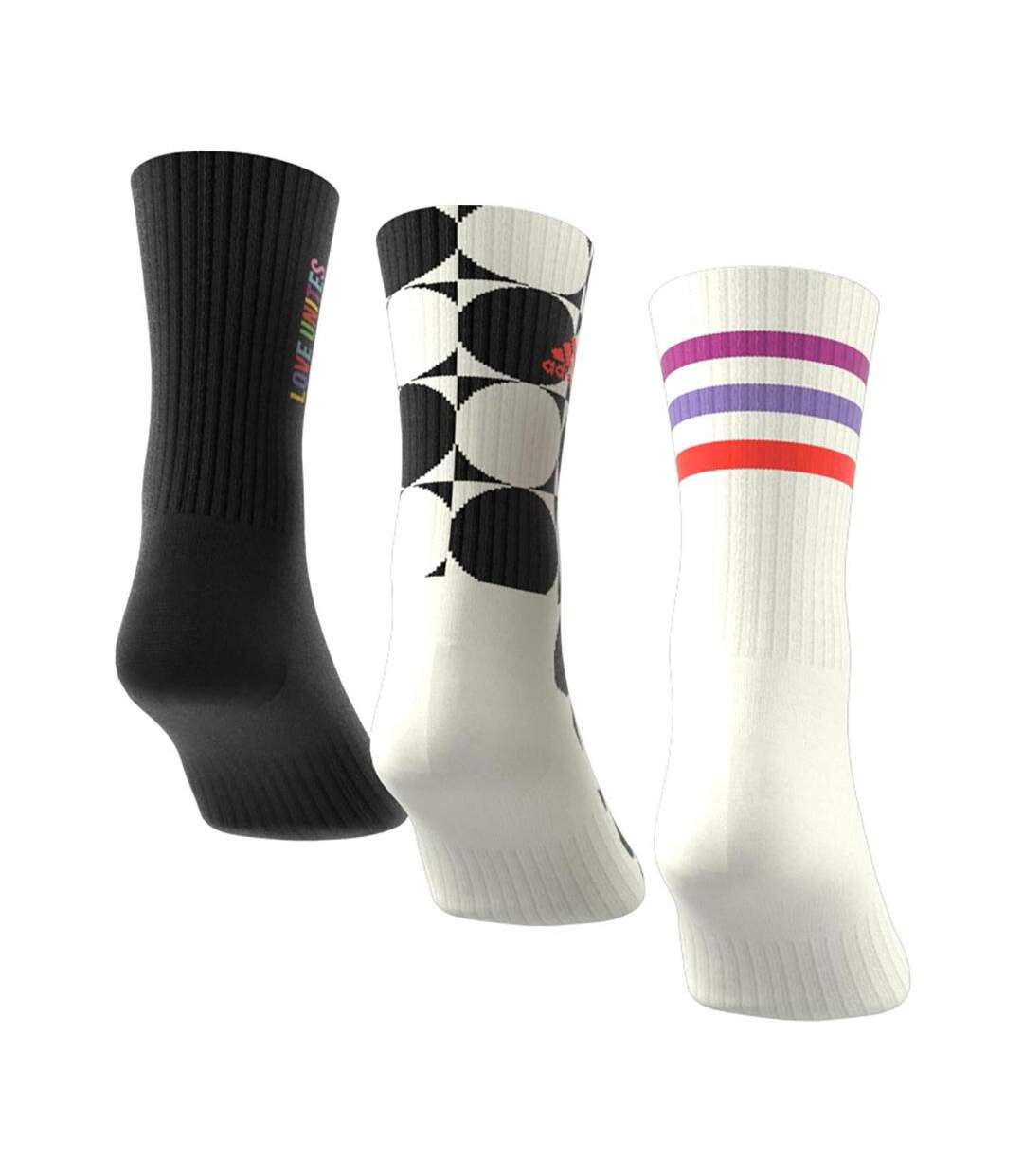X3 paires de chaussettes blanc/noir homme adidas pride-2
