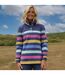 Womens/ladies Striped Button Neck Sweatshirt Multicoloured Lazy Jacks-1