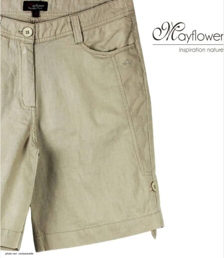 MAYFLOWER MINDY1 : Short en lin pour femme au confort modulable