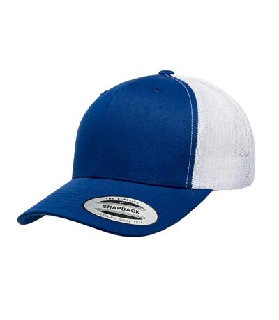 Unisex adult retro two tone trucker cap royal blue/white Flexfit