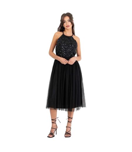 Robe Mi-longue Officiel Femme Noir Deluxe
