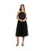 Robe Mi-longue Officiel Femme Noir Deluxe-2