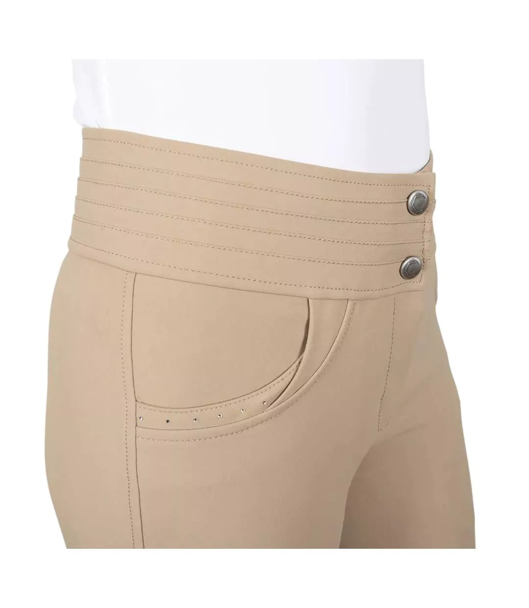 Pantalon D´équitation Style Strass Fenham Femme Taupe Coldstream-3