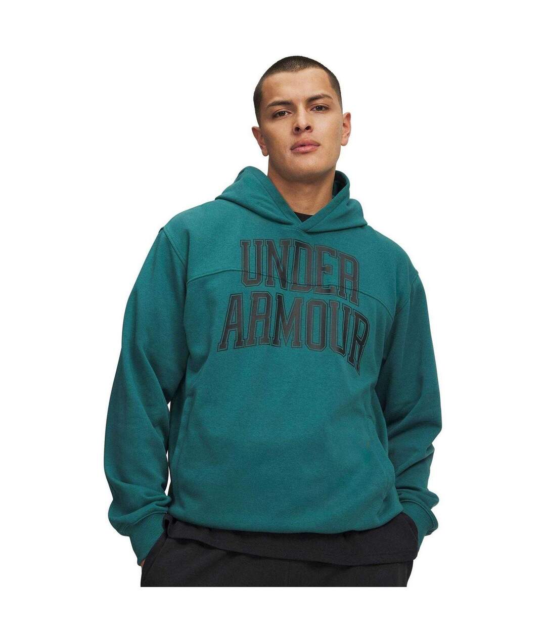 Sweat À Capuche Rival Homme Vert Noir Under Armour-1