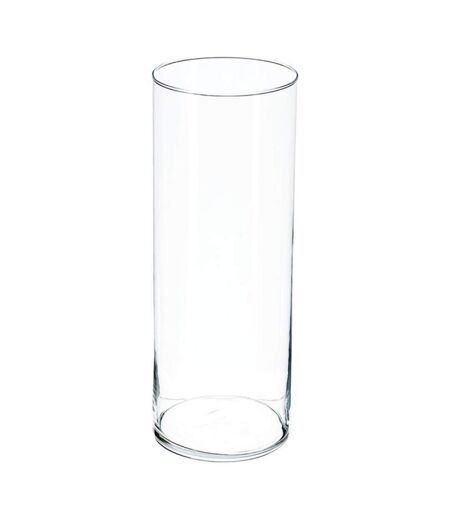 Vase Design Cylindrique 39cm Transparent