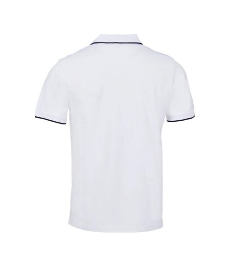 Polo Palermo Adulte Blanc Bleu Marine Français SOLS