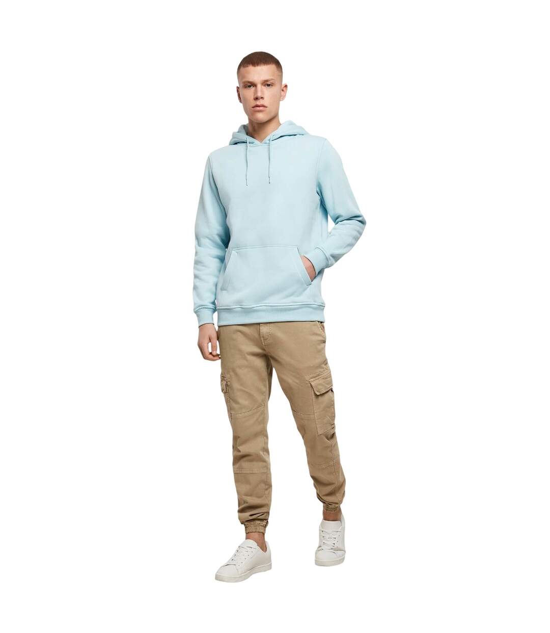Sweat À Capuche Homme Bleu Océan Build Your Brand-1
