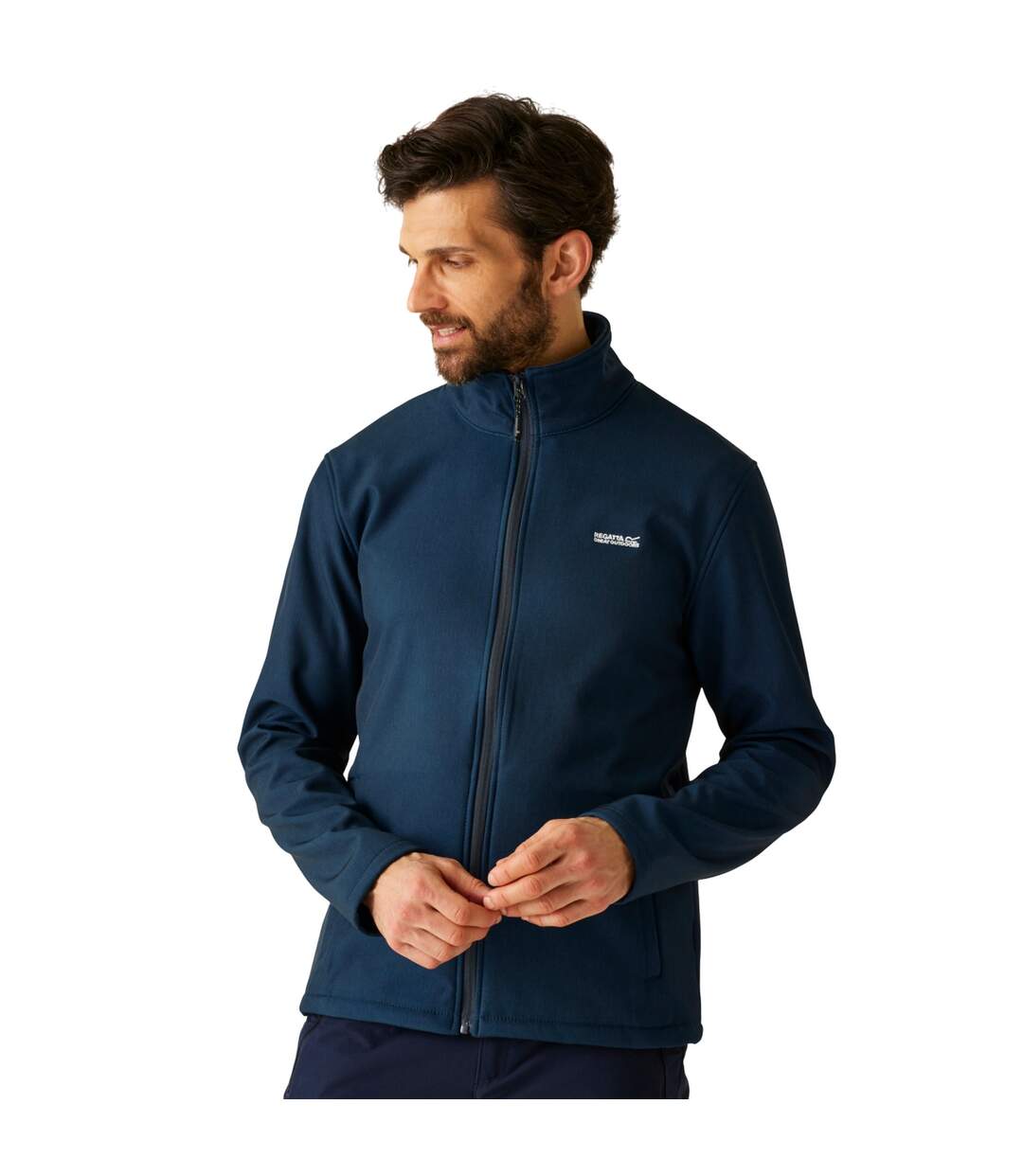Mens Cera V Wind Resistant Soft Shell Jacket Navy Marl Moonlight Denim Regatta-1